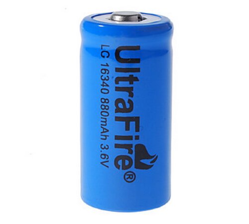Аккумулятор к модам и варивольтам Ultrafire 16340 (880mAh) -2шт - фото 3