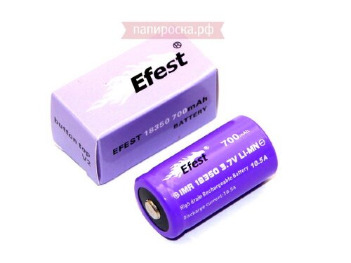 Аккумулятор к модам и варивольтам Efest IMR V2 18350 (700mAh, 10.5A) - высокотоковый
