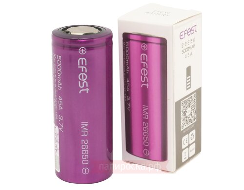 Efest 26650 (5000mAh, 45А) - высокотоковый аккумулятор - фото 2