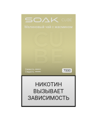 Одноразовый ЭСДН SOAK CUBE Black (7000) - С ароматом Малиновый чай с жасмином