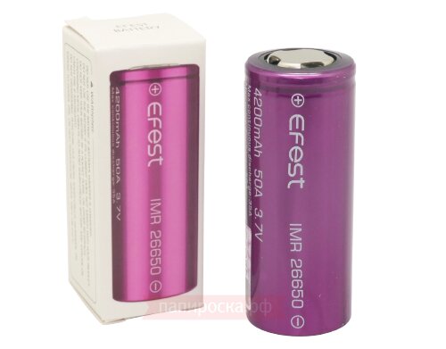 Efest 26650 (4200mAh, 50А) - высокотоковый аккумулятор - фото 2