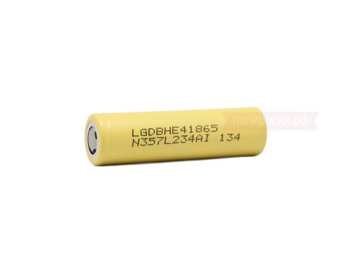 Аккумулятор к модам и варивольтам LG HE4 18650 (2500mAh, 35А) - высокотоковый - фото 2
