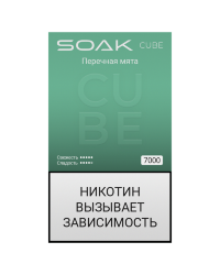 Одноразовый ЭСДН SOAK CUBE Black (7000) - С ароматом Перечная мята