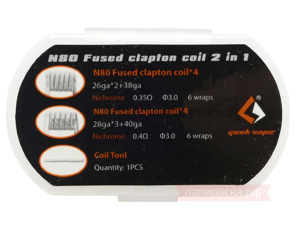 GeekVape N80 Fused Clapton Coil Kit 2 In 1 -  (8   +  )