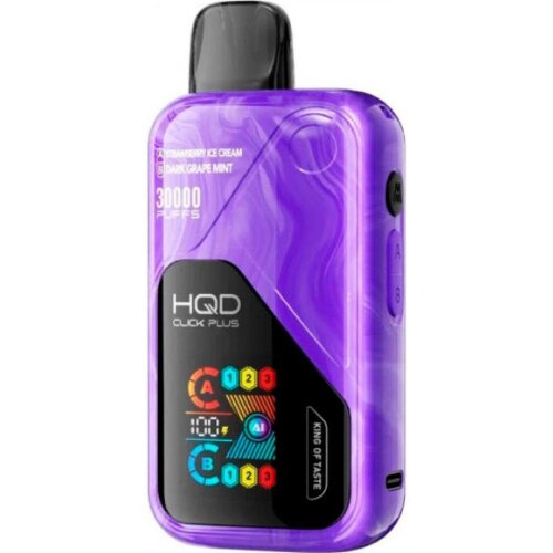 HQD Click Plus (30000) - Клубничное Мороженное & Мята Темный Виноград - фото 1 HQD Click Plus (30000) - Клубничное Мороженное & Мята Темный Виноград