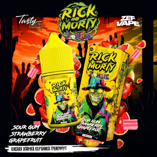 Rick and Morty Zombie 30мл - Кислая жвачка Клубника Грейпфрут