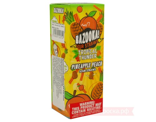 Tropical Pineapple Peach Sour Straws - Bazooka