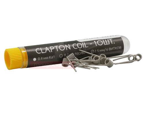 Clapton Coil - HOT COILS (0,4мм + 0,2мм, кантал/нихром) - готовые спирали (10шт)