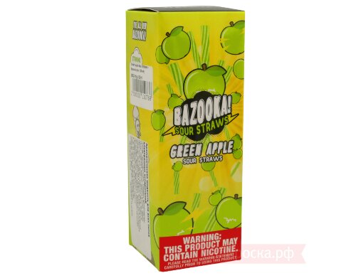 Green Apple Sour Straws - Bazooka