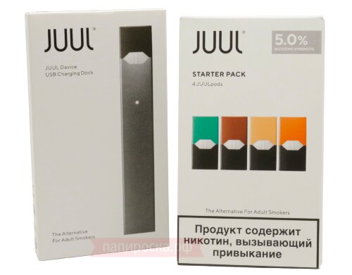 JUUL - набор с картриджами (версия с mango)