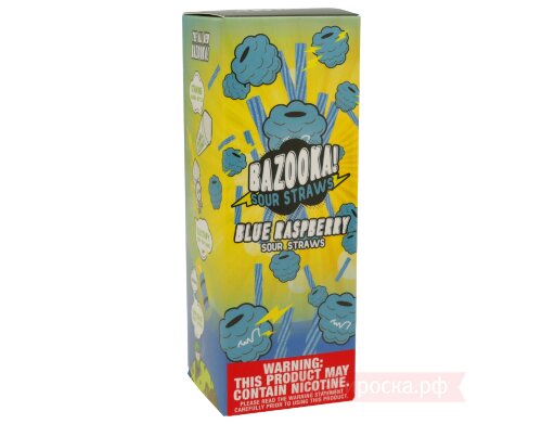 Blue Raspberry Sour Straws - Bazooka