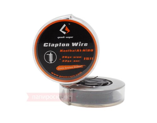 GeekVape Clapton Kanthal KA1/Ni80 Tape Wire (26GA Ni80 + 32GA) - 4.5 метра