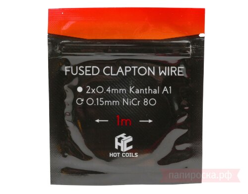 Fused Clapton - HOT COILS (2x0.4мм + 0.15 мм, кантал/нихром) - 1 метр