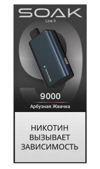 Одноразовый ЭСДН SOAK 9 silver purple (9000) - С ароматом Арбузная жвачка