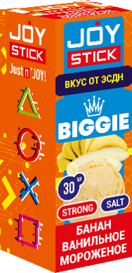 Жидкость для ЭСДН JoyStick Biggie 30мл - С ароматом Банан Ванильное Мороженое